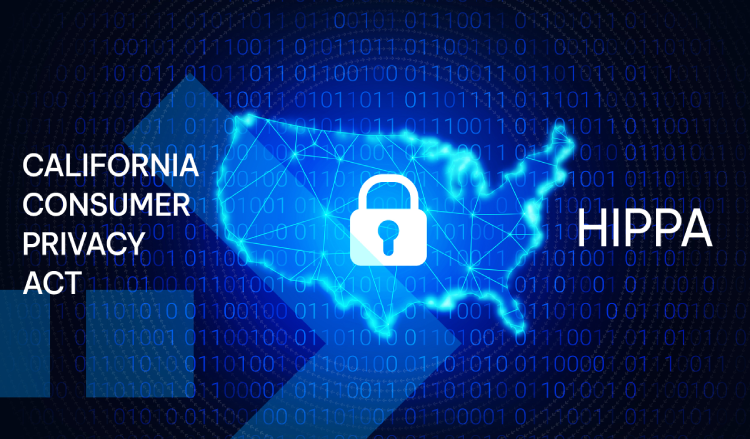 : Image representing compliance risk examples like California Consumer Privacy Act and the Health Insurance Portability and Accountability Act (HIPAA)